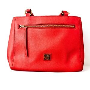 Dooney & Bourke Mini Saffiano Zip satchel In Tomato red